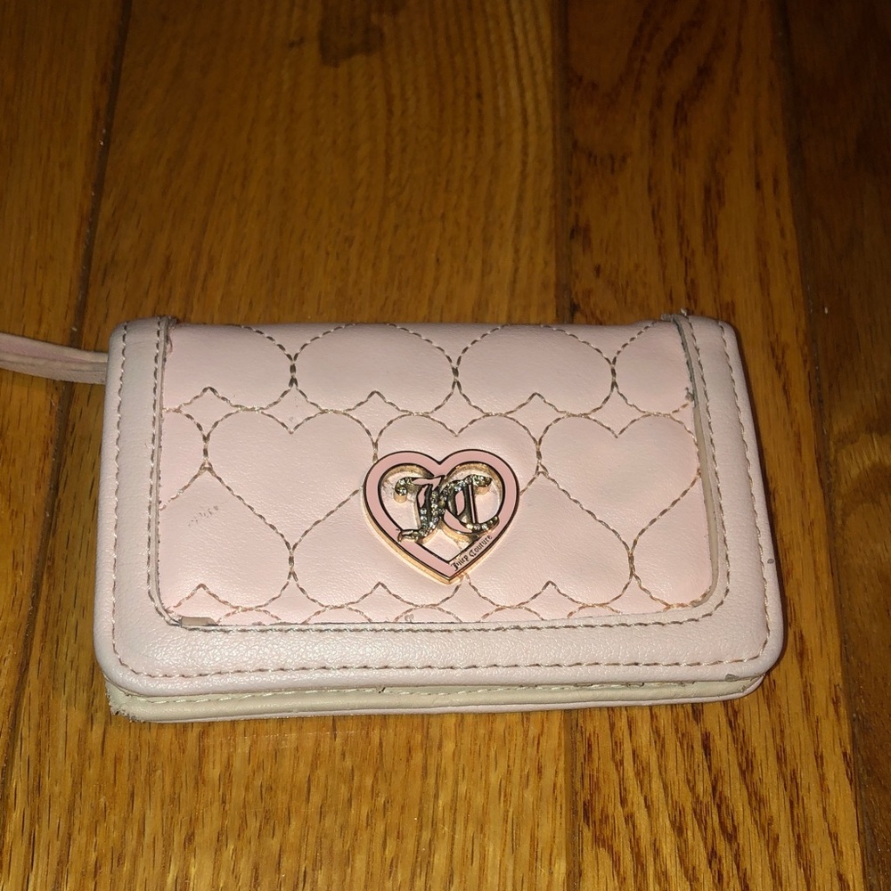 Juicy Couture Light Pink Quilted Heart Wristlet Wallet